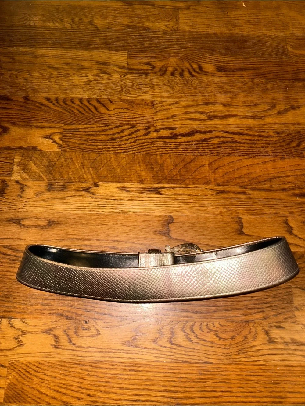Vintage Genuine Leather Metallic Bronze Belt Made in USA Size Small
